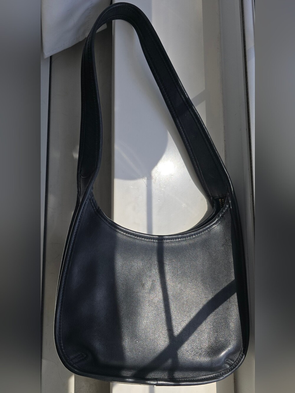 Coach Soft Black Leather 9020 Ergo Mini Zip Hobo Vintage Purse Made In Hungary